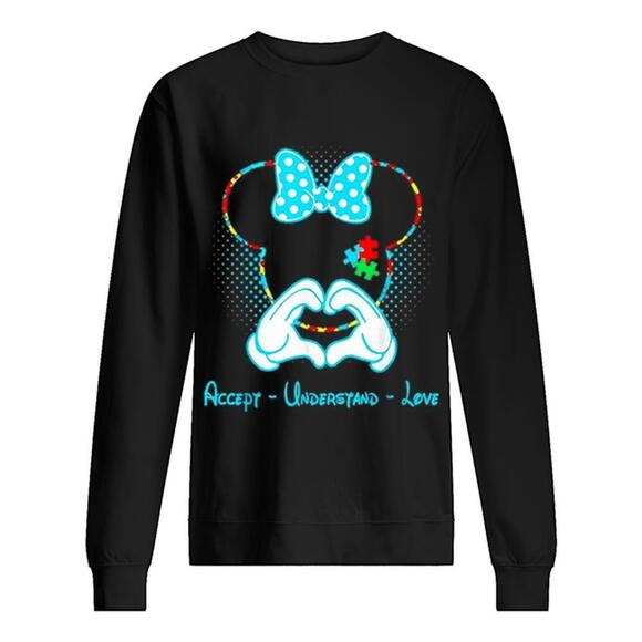 Other - Minnie Mouse Accept Understand Love Autism Awareness Puzzle Sweatshirt